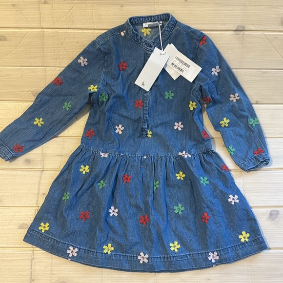 Kids Stella McCartney kids dress smily flowers denim dress NWT - Picture 4 of 10